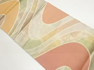 曲線模様織出し袋帯